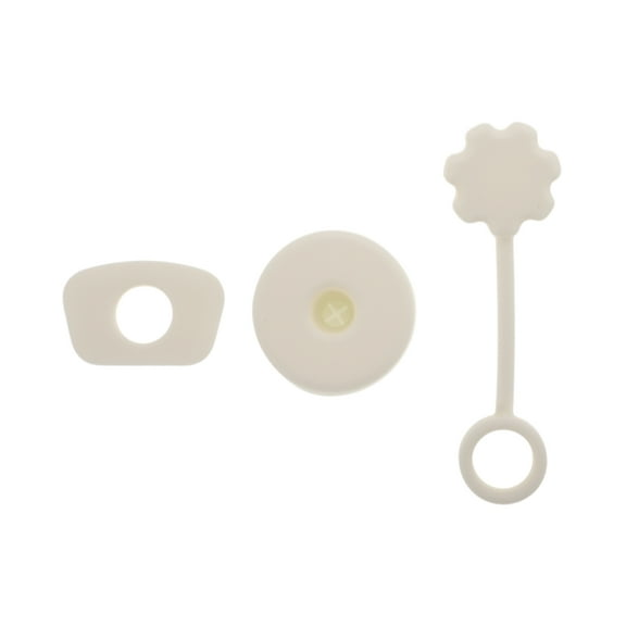 Unique Bargains 3 Pcs Durable Anti-overflow Straw Cover Cap Silicone Beige