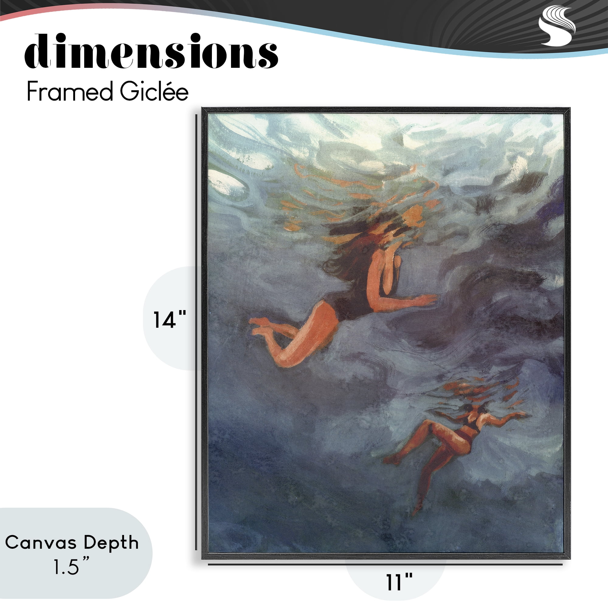 Stupell Industries Underwater Summer's Dance Black Framed Giclee Art, design by Victoria Barnes