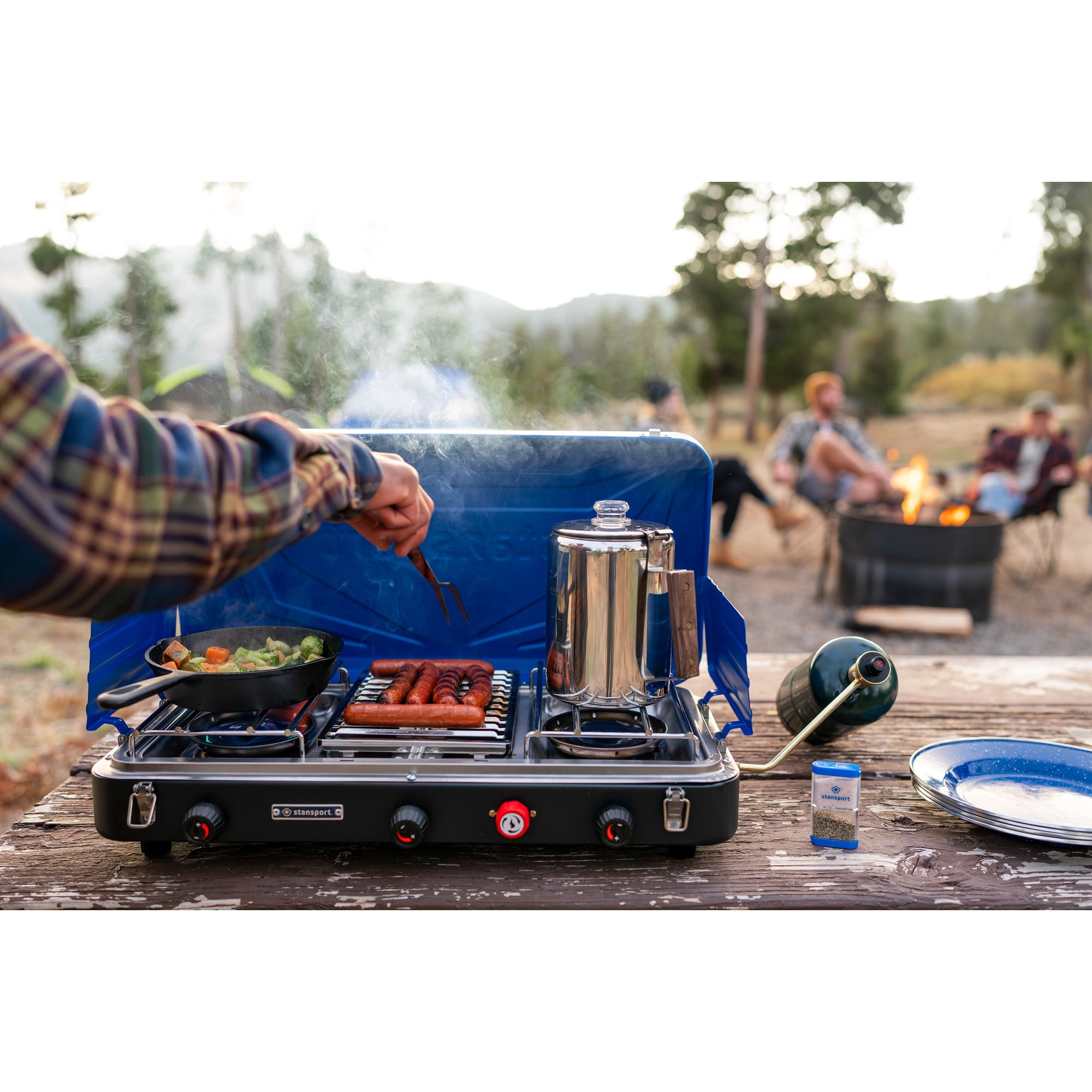 Stansport 2-Burner Propane Stove with Grill