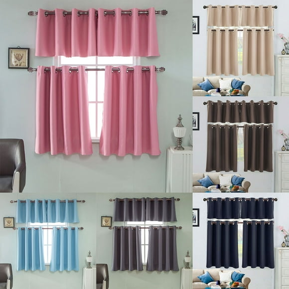 Zeus Solid Color Window Curtain Living Room Kitchen Light Blocking Drapes Home Decor