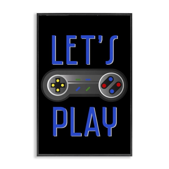Stupell Industries Contemporary Vintage Lets Play Games Black Framed Giclee Art, 12 x 18, by Kim Allen