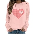 thumbnail image 2 of Qertyioot Chandail en Molleton de la Saint-Valentin pour Femmes, Hiver Col Rond Manches Longues Hauts Blouse Imprimée Régulière, 2 of 4