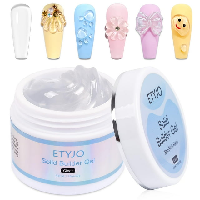 Generador de gel sólido para uñas ETYJO, 50 g, transparente, antiadherente