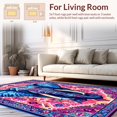 thumbnail image 2 of Flatwoven High Traffic Area Rug, Chic Elephant Motif Aesthetic, Non Slip, Stain Resistant, Washable Area Rugs for Living Room, Bedroom(Blue, 4X6), 2 of 8