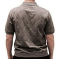 thumbnail image 2 of Safe Harbor Diamond Short Sleeve Banded Bottom Shirt in Taupe Sizes M-XXL, 2 of 2