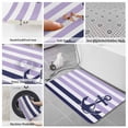 thumbnail image 6 of Anchor Purple Bath Mat 3 Piece Bathroom Rug Set, Modern Navy Blue White Striped Nautical Non Slip Bath Rug Contour Mat and Toilet Lid Cover, Absorbent Shower Mats Soft Bath Rugs and Mats Sets, 6 of 8