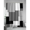 thumbnail image 5 of Abstract Art Shower Curtain, White Black Gray Splice Waterproof Shower Curtain Set with 12 Hooks Lightweight Washable Fabric Shower Curtains for Bathroom 72x84 Inches, 5 of 6