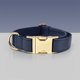 thumbnail image 3 of Collar personalizado azul marino para perros medianos y grandes, collar de cuero con grabado personalizado, correa y cierre de seguridad, cuerda para caminar, 3 of 5
