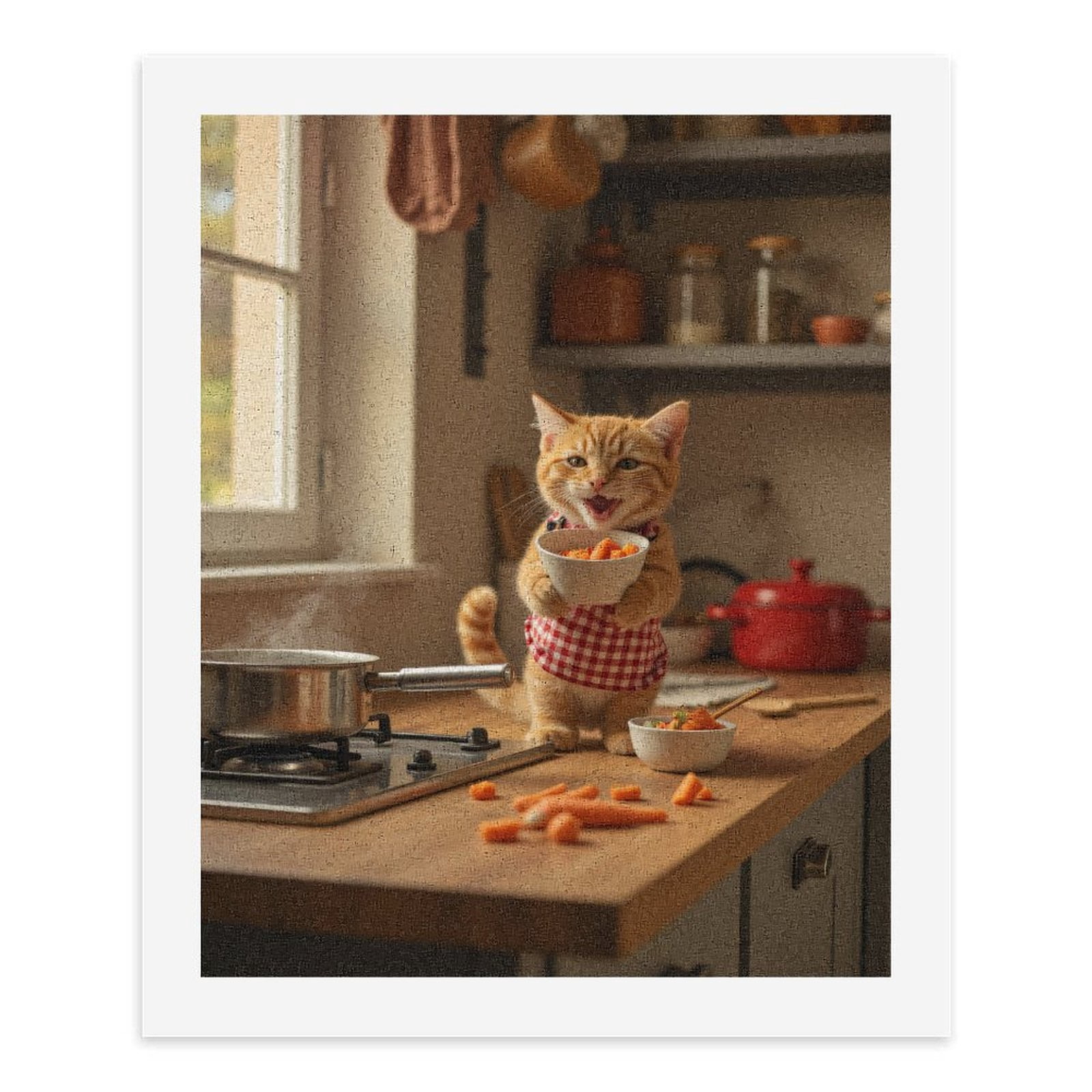 Paint by Numbers Kit for Adults, Cat Chef Kitchen Delight Cooking Paint by Numbers, Easy Paint by Numbers Kit for Adults Beginner, DIY Adult Paint by Number Kits on Canvas, Home Decor