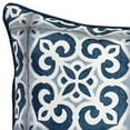 thumbnail image 2 of Jordan Manufacturing 18" x 18" Blue and White Medallion Tiles Square Reversible Decorative Throw Pillow with Welt, 2 of 4