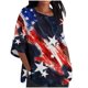 thumbnail image 2 of Fiudx Ofertas Del Día Blusa Holgada de Algodón Estampada con Manga 3/4 Informal a La Moda para Mujer, 2 of 5