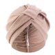 thumbnail image 1 of Turbante de color liso con diseño anudado elástico, tejido grueso con textura de gofre, estilo étnico indio., 1 of 8
