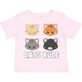 thumbnail image 3 of Inktastic Cats Rule with Cat Heads Boys or Girls Toddler T-Shirt, 3 of 5