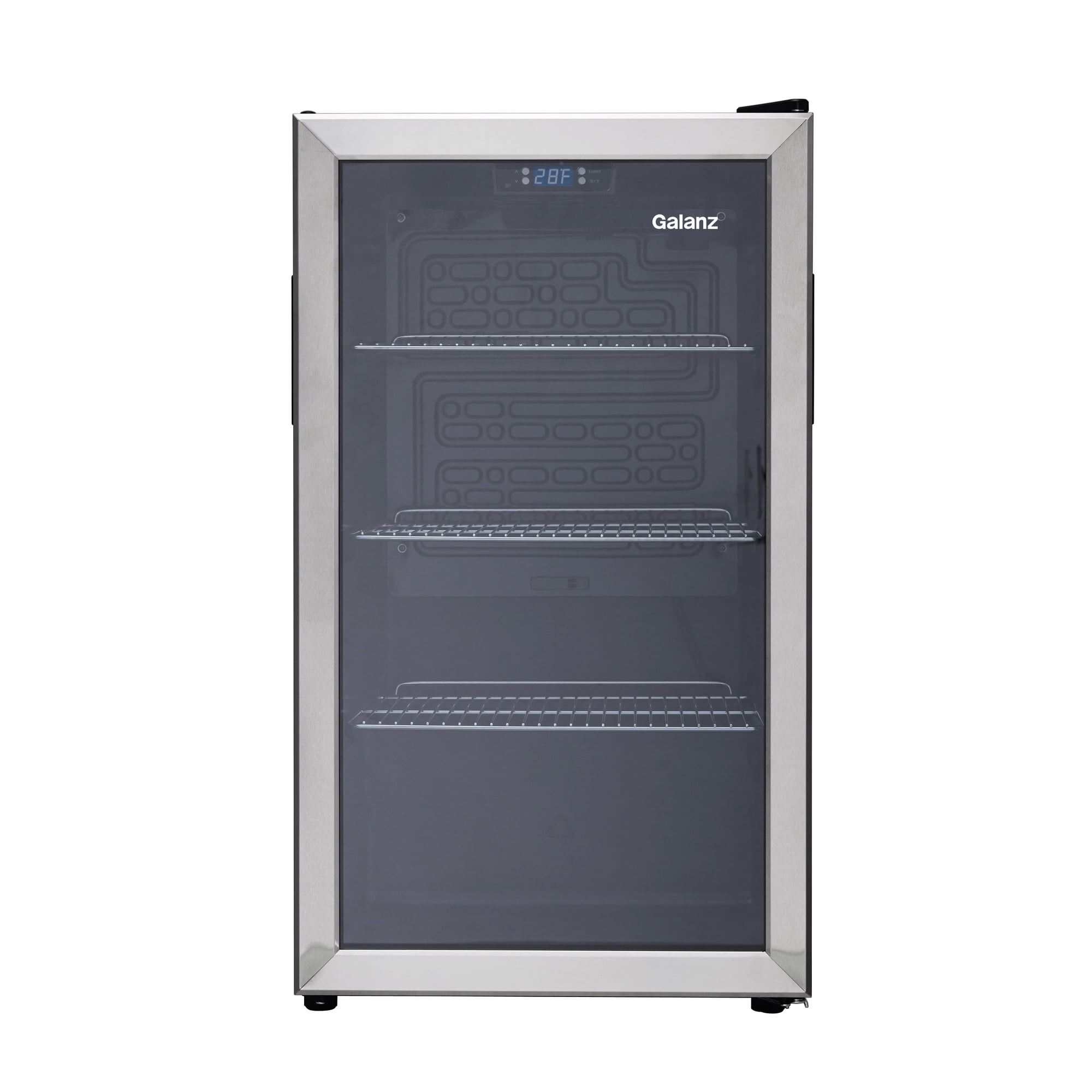 Galanz 116 Can Beverage Cooler, Glass Door Beverage Refrigerator, Drink Fridge for Soda, Beer & Wine, Freestanding for Home, Office, Bar