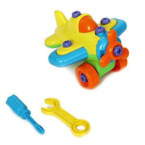 Amyove Take Apart Toys,DIY Toys,Assemble Transform Vehicle,Pretend Play With Toy Tool Nut Vehicle Early Puzzle Educational Toy aircraft 