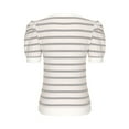 thumbnail image 5 of pstuiky Summer Tops for Women 2024, Women's Short Puff Sleeve Knit Tops Trendy Crewneck Striped T-Shirts Casual Summer Blouses Work Shirts for Women 0 Amazing Prices Tops, 5 of 7