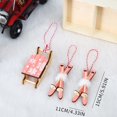 thumbnail image 3 of Christmas Sled Ornaments with Box Wooden Holiday Sleigh Tree Decorations - Hand Painted Farmhouse Christmas Decorative Hanging Ornaments, 3 of 6