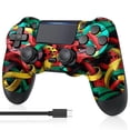 thumbnail image 1 of Mando inalámbrico para PS4, con cable USB C, batería de 1000 mAh, motores duales, giroscopio de 6 ejes, conector de audio de 3,5 mm, panel multitáctil, botón para compartir, compatible con PS4, Slim,, 1 of 5