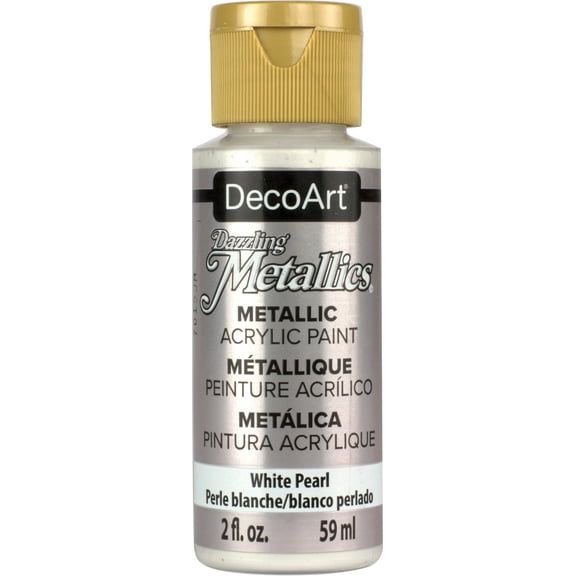 Multipack of 6 - DecoArt Dazzling Metallics Acrylic Paint 2oz-White Pearl