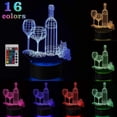 thumbnail image 3 of OUTAD Night Light Base Touch Bases Acrylic Colorful Remote Controller 3D Night Lamps Household Soft Lights Lighting Tool, 3 of 7