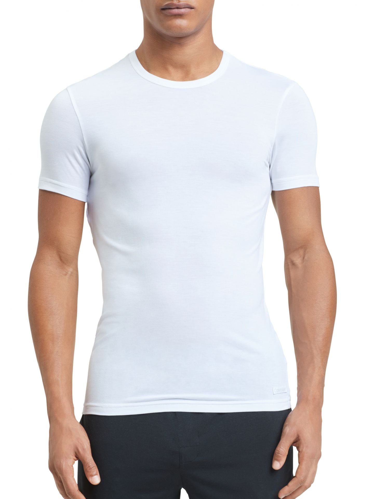 Calvin Klein Men's Launch CK Ultra Soft Modal Crew Neck T-Shirt, White,  Small 