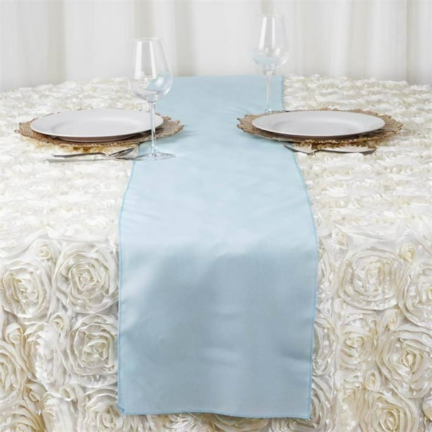 Efavormart 5PCS of LIGHT BLUE Premium Polyester Table Top Runner For
