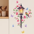 thumbnail image 5 of Vintage Street Lamp Wall Decals With Painted Flowers, Branch Birds And Butterflies - Waterproof Removable Peel And Stick Wall Decor For Living Room, Bedroom, Hallway,Home Interior, 5 of 7