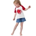 thumbnail image 3 of RXIRUCGD 2025 Vêtements d'Été pour Enfants Tout-Petits Garçons Filles Mode Mignon Col Rond Imprimé Manches Courtes Haut, 3 of 6
