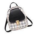 thumbnail image 3 of Mochila pequeña para mujer diseño a cuadros 19 pulgadas hebilla de metal minimochila para mujer hombro ajustable para el trabajo Anggrek Otros, 3 of 7