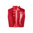 thumbnail image 3 of TiaoBug Shiny Sequin Crop Tops for Girls Hip-hop Dance Vest 70s Disco Party Stage Performance Outfit Red 6, 3 of 7