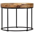 thumbnail image 2 of Mesa de Centro vidaXL de Madera Maciza de Mango y Acero 50 cm Estilo Industrial, 2 of 9