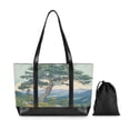 thumbnail image 7 of FORMRS Canvas Laptop Tote Bag for Women with 15.6" Computer Compartments Shoulder Handbag, Beige Mountain, 7 of 7