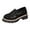 Black, variant on Platform Loafers for Women Trendy Glitter Leather Slip on Penny Loafers Lug Sole Round Toe Work Business Casual Shoes Black Size 9