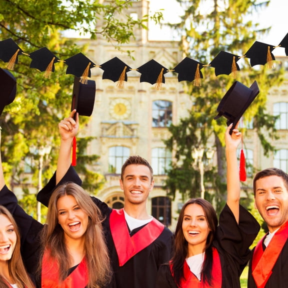 MUSEYA Graduation Season Party Decorations Grad Hanging Decorations Black Paper 1Pack