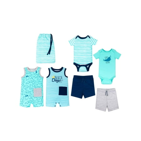100% Organic Cotton Star-Pack Mix 'n Match Outfits, 6pc Gift Bag Set (Baby Boys)