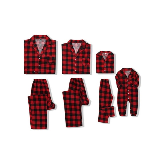 CARETOO Matching Family Pajamas Sets Long Sleeve Christmas Plaid Pjs Striped Women Holiday Sleepwear Homewear