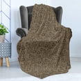 thumbnail image 4 of Brown Soft Flannel Fleece Blanket, Leaves and Flowers Ornamental Vintage Bouquet Romantic Classic Autumn Garden Design, Cozy Plush for Indoor and Outdoor Use, 60" x 80", Brown Taupe, by Ambesonne, 4 of 5