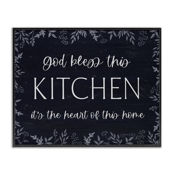 Stupell Industries Kitchen Heart Of This Home Black Framed Giclee Art, design by Annie LaPoint