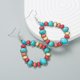 thumbnail image 1 of Pendientes de aleación de color exagerado de moda, pendientes largos de lujo geométricos turquesas para mujer, 1 of 6