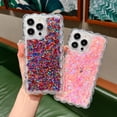 thumbnail image 4 of Compatible with iPhone 13 Case for Women,Cute Wave Frame Sparkle Colorful Case Pink Soft Protective Shockproof Phone Cover for iPhone 13-6.1 inch (MaHua-Heart), 4 of 7