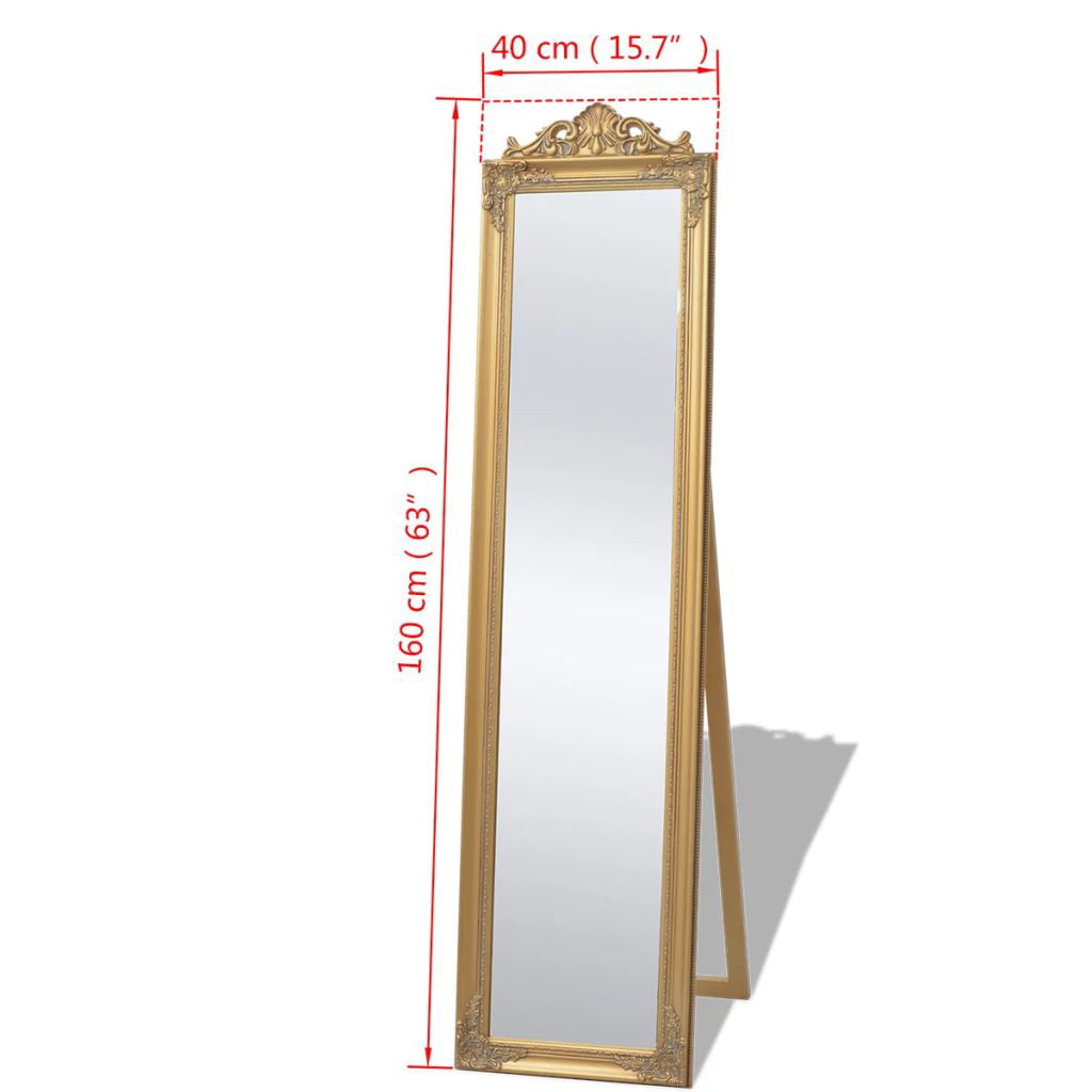 lijn Burgerschap leeuwerik Free-Standing Mirror Baroque Style 63"x15.7" Gold - Walmart.com