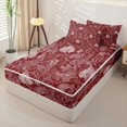thumbnail image 2 of jejeloiu Western Vintage Paisley Zipper Twin Comforter Sets with Fitted Sheet and 2 Pillowcases,Rustic Pattern Zipper Bedding Set For Adults,Red White,Black Reversible,4-Piece, 2 of 7