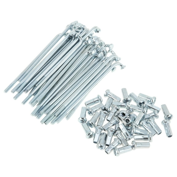 Unique Bargains 36pcs Universal Bicycle Spokes 12G Bike Wheel Spokes Nipple Silver Tone Carbon Steel Galvanized Silver Tone-69mm