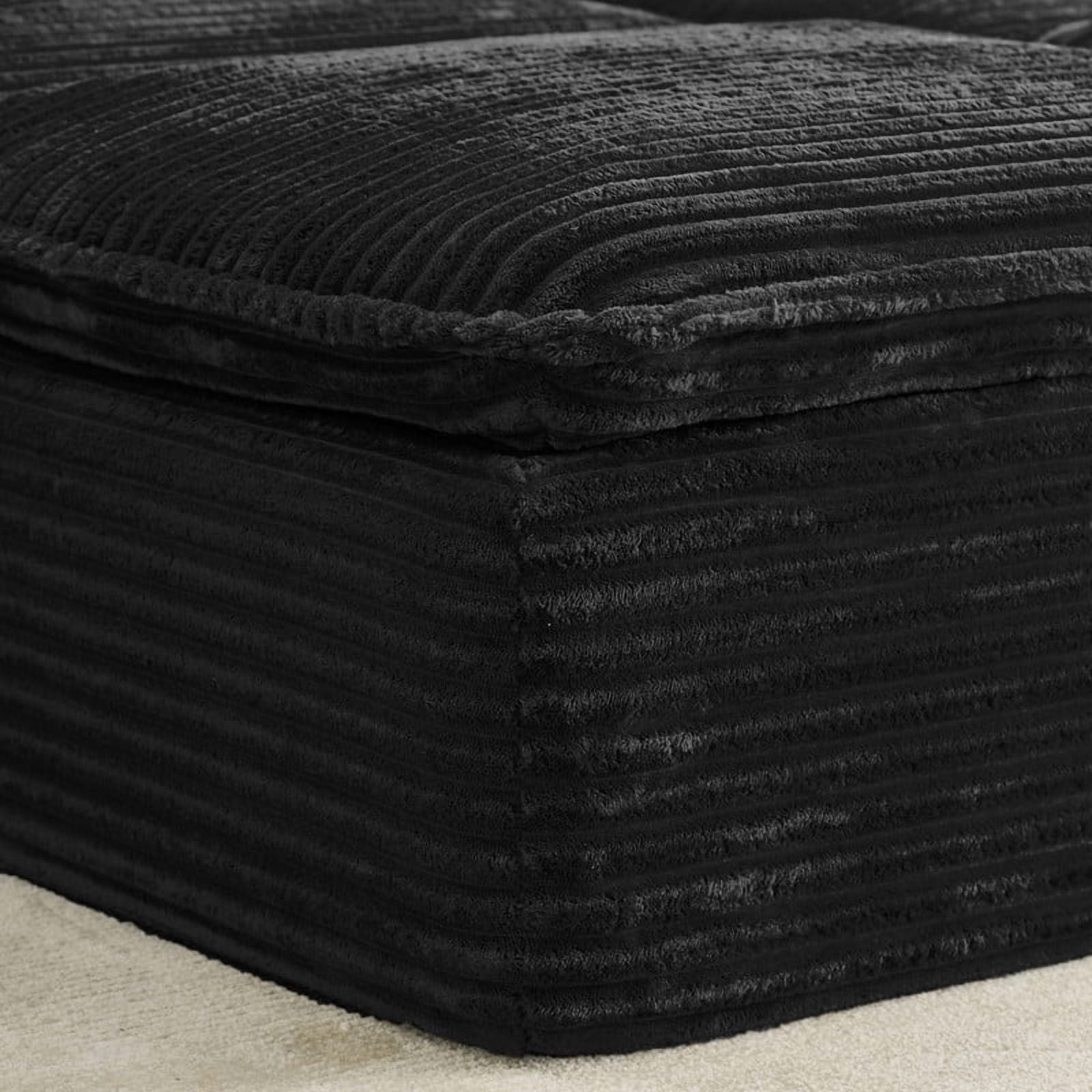 Oversized Single Sofa Chair with Movable 2-Layer Ottoman Set, Chaise Lounge Lazy Sofa, Modular Accent Floor Sofa