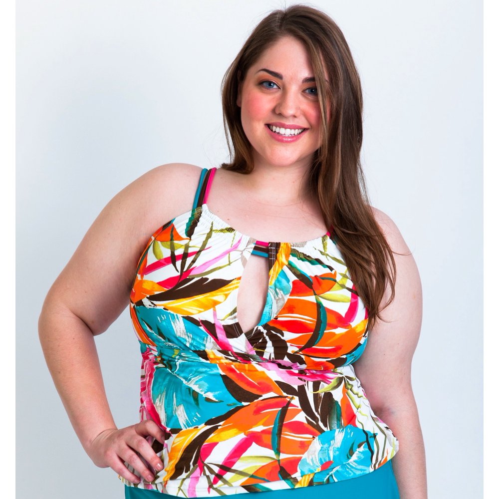 It Figures Peek A Boo Top Tankini by It Figures Plus 20WIF