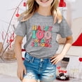 thumbnail image 2 of WEIYLL T-Shirts pour Filles Décontractés 100 Jours d'École Imprimé Lettre Col Rond Manches Courtes Amples Gris Sorties Hauts 4-5 Ans, 2 of 4