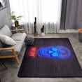 thumbnail image 4 of DouZhe Dazzling Neon Lights Skull Pattern Area Rugs Non-Slip Machine Washable Floor Mat, Modern Style Carpet Doormat, 63x48 inches, 4 of 6