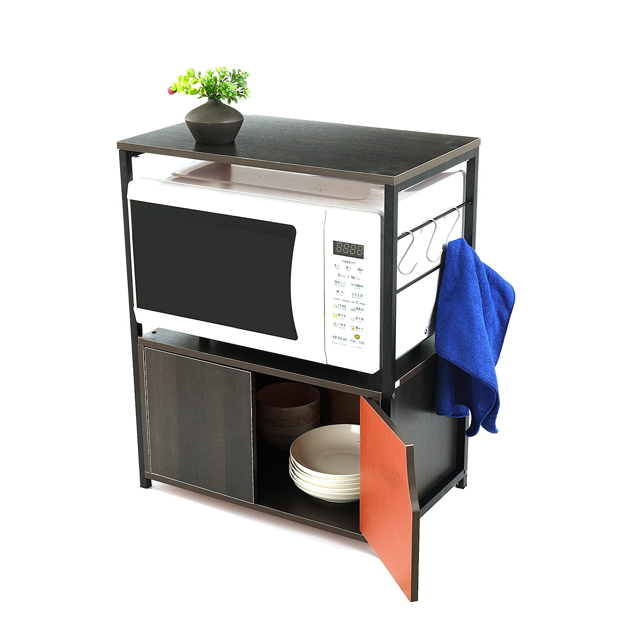 3 Colors Double Layer Shelf Kitchen Organizer Rack Microwave Oven Stand