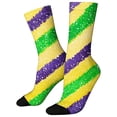 thumbnail image 4 of MEICHEN Women's Mardi Gras Themed Comfortable Cute Printed Mid Calf Sports Socks Fashion Clothing Accessories for Women, 4 of 5