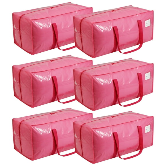 Bolsas de almacenamiento VTSVTS extra resistentes, grandes, 85 L, paquete de 6 unidades, rosas